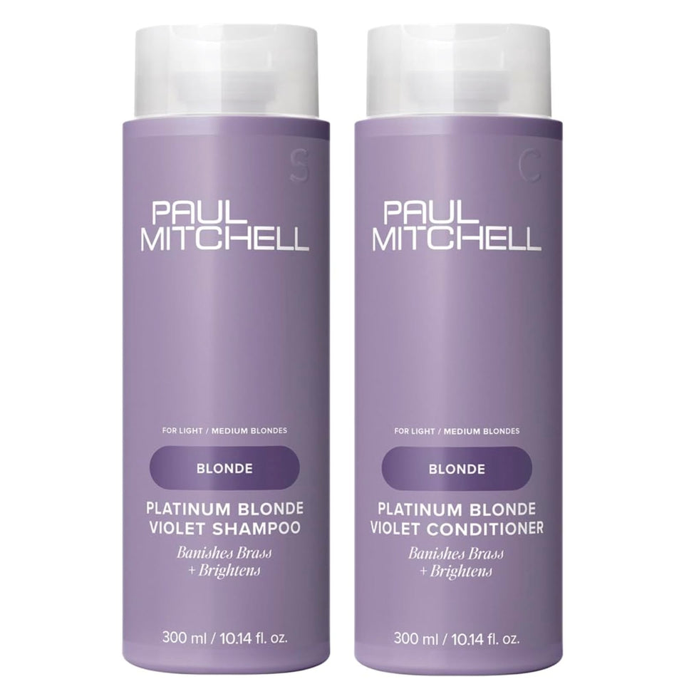 Paul Mitchell Platinum Blonde Shampoo bottle pour cools brassiness.