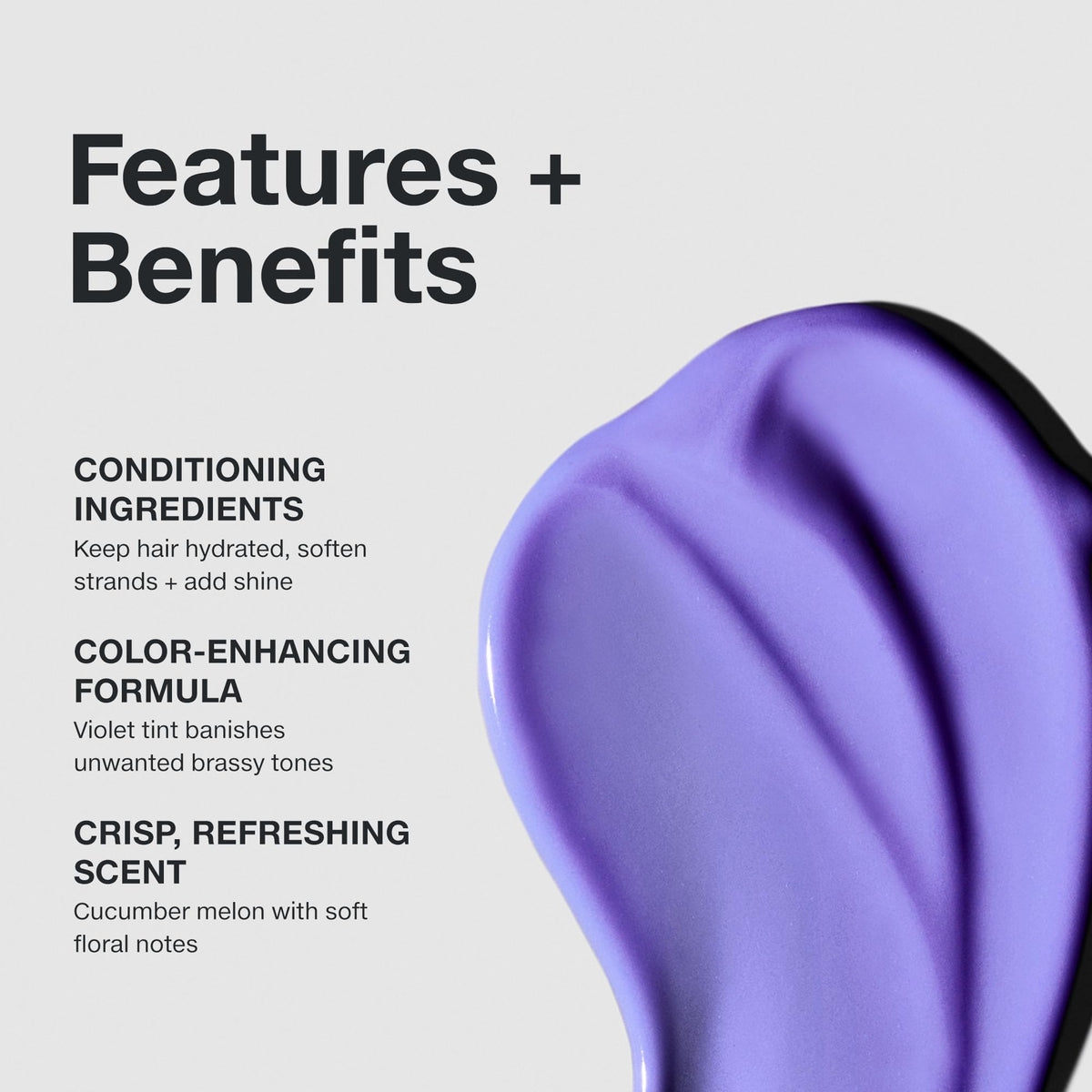 Paul Mitchell Platinum Blonde Violet Conditioner cream texture hydrates and smooths hair.
