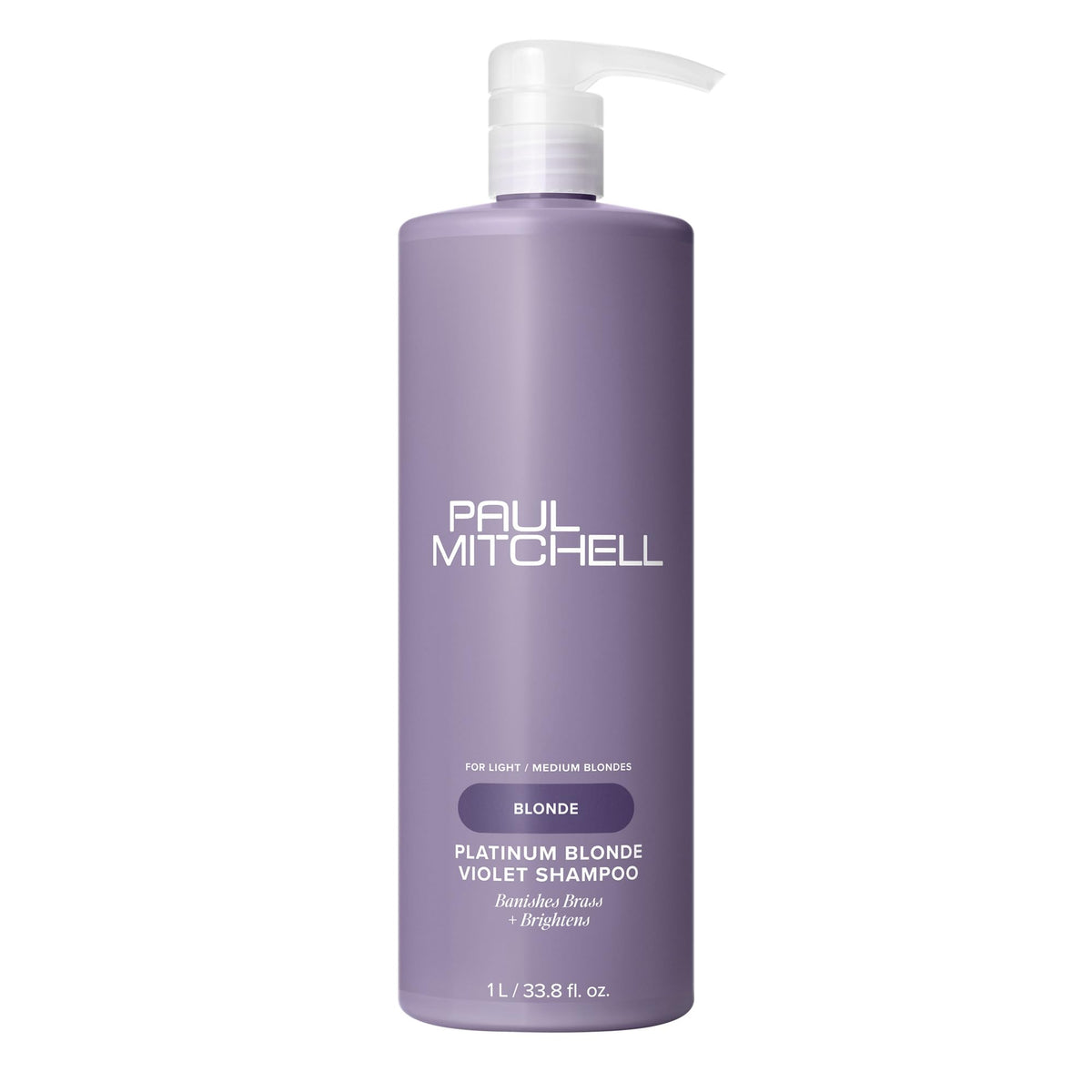 Paul Mitchell Platinum Blonde Violet Shampoo bottle highlights brass tone elimination