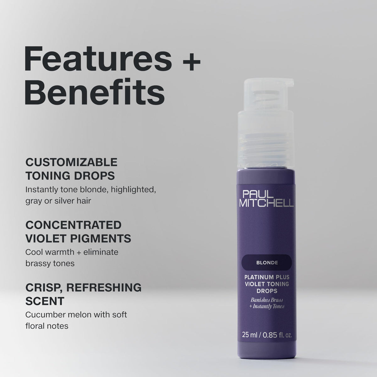 Packaging label highlights PCR materials and eco-friendly packaging for Paul Mitchell