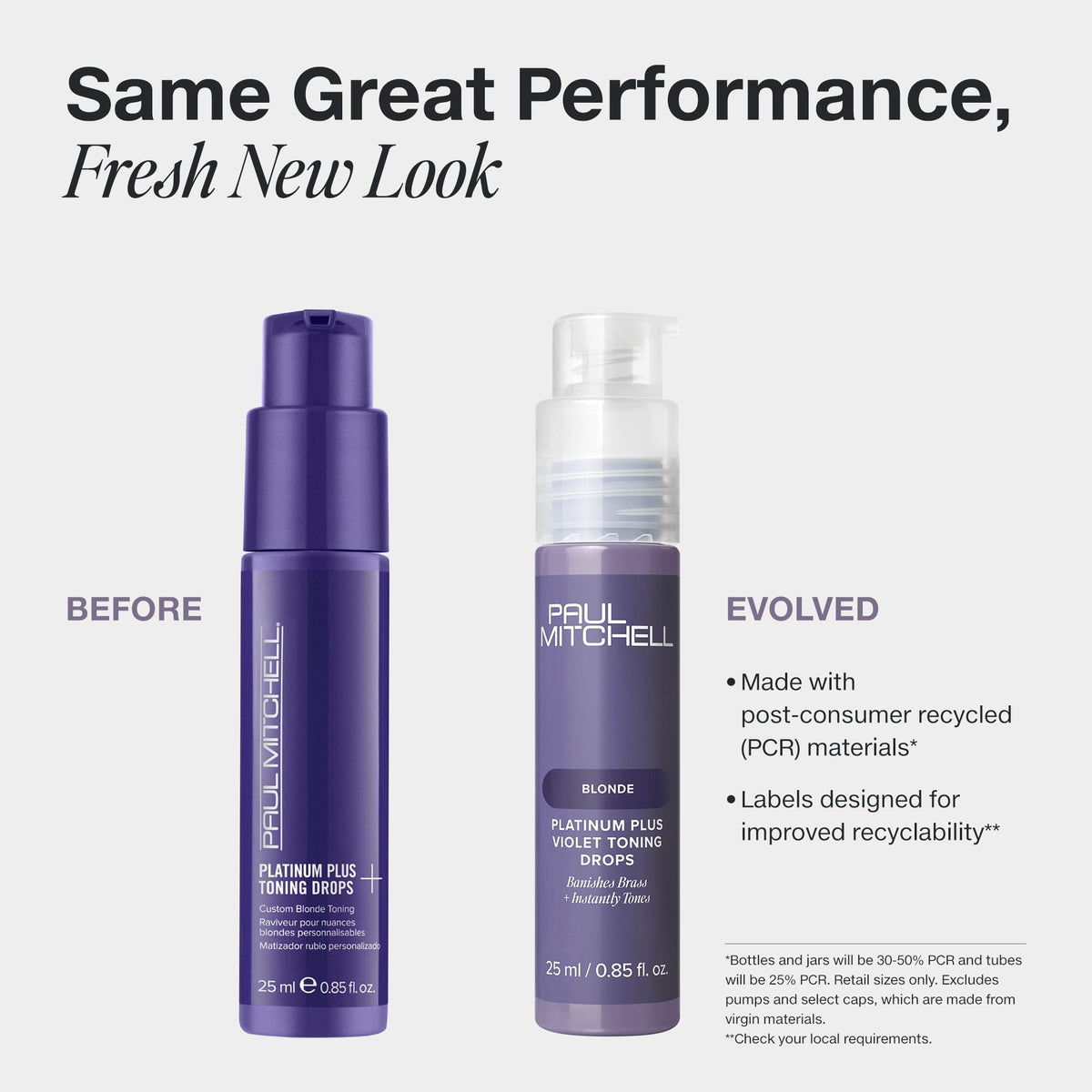 Close-up of the pump dispensing Violet Toning Drops for customizable toning