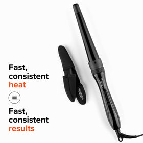 Paul Mitchell clamp-free design enabling precise heat application during curling.