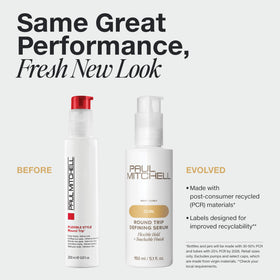 Paul Mitchell Round Trip Defining Serum being applied to hair for defined waves.
