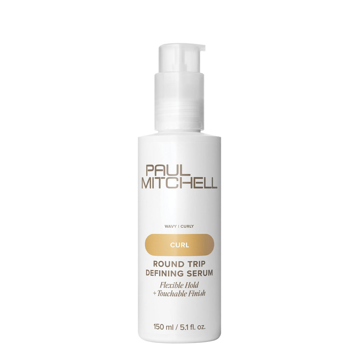 Paul Mitchell Round Trip Defining Serum bottle with flexible hold for defined waves.