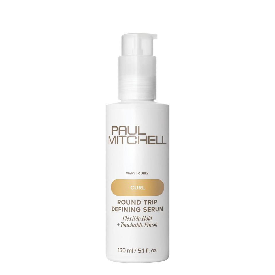 Paul Mitchell Round Trip Defining Serum bottle with flexible hold for defined waves.