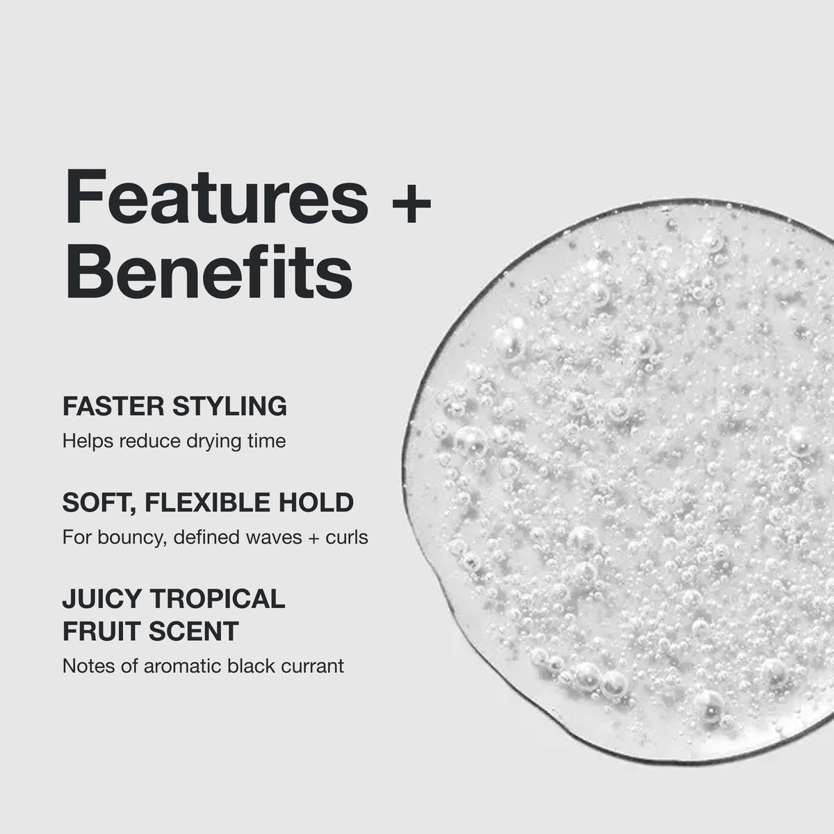 Texture of Paul Mitchell Round Trip Defining Serum on damp curls for quick styling.