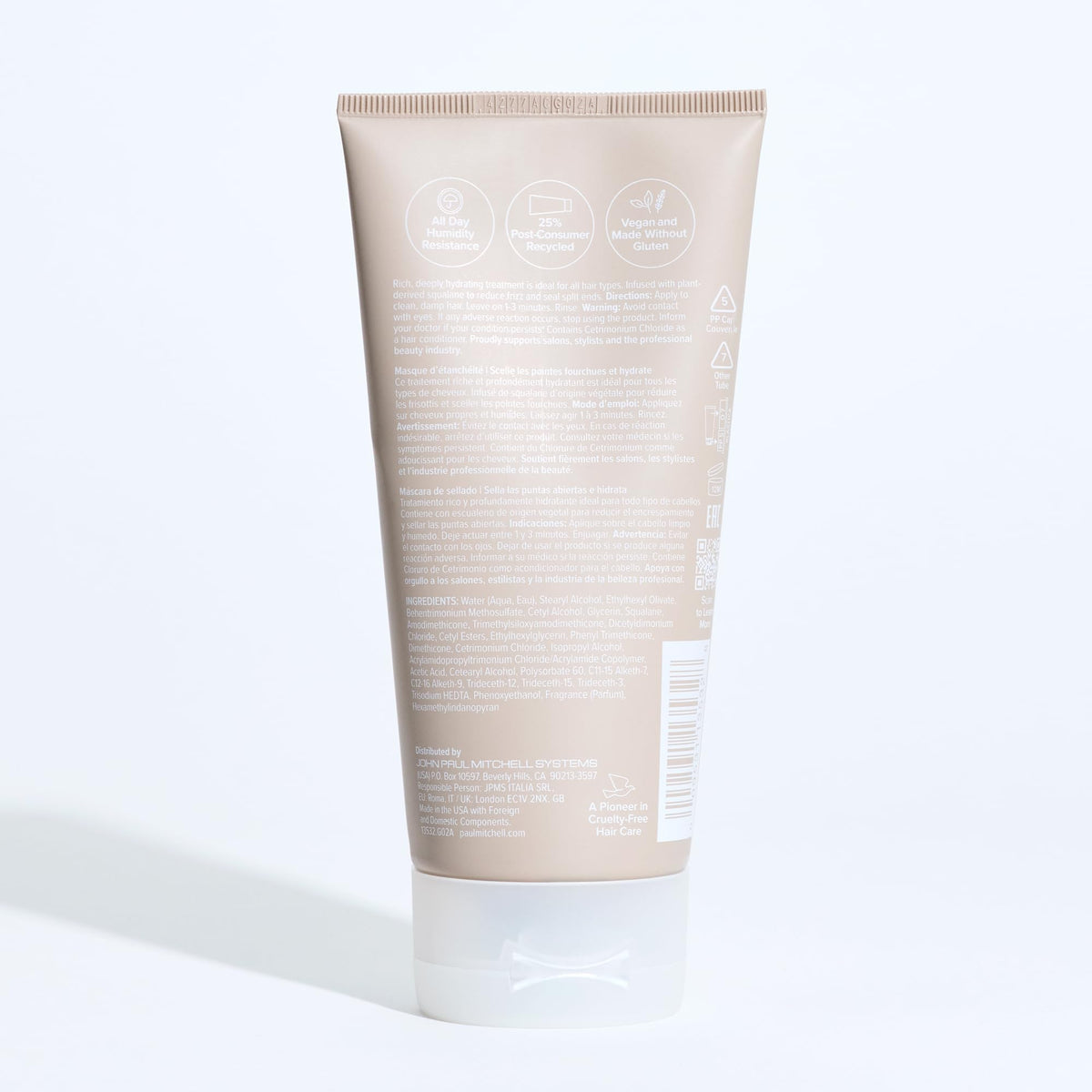 All-hair-types routine featuring Paul Mitchell Sealing Mask for smoother results.