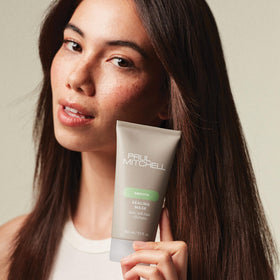 Smoothed hair texture after using Paul Mitchell Sealing Mask.