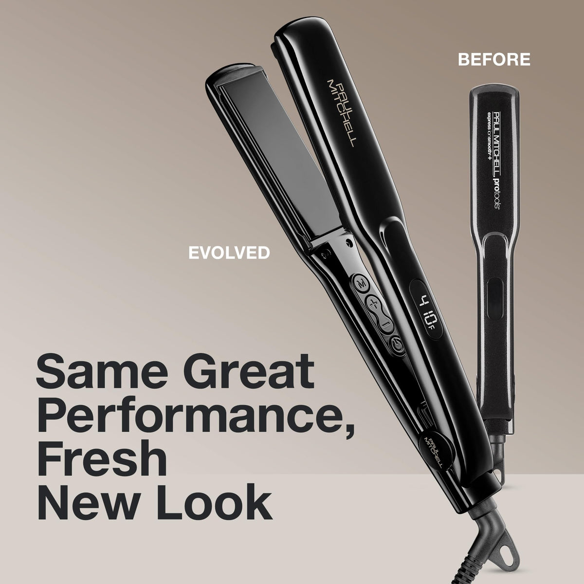 Paul Mitchell Smooth+ flat iron black 1.25-inch plate for polished straight or curled looks.