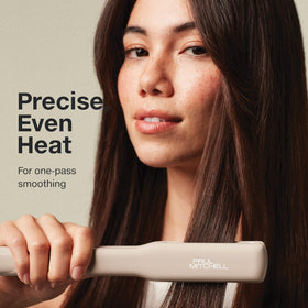 Paul Mitchell Smooth+ flat iron ceramic plates deliver even heat and a silky glide.