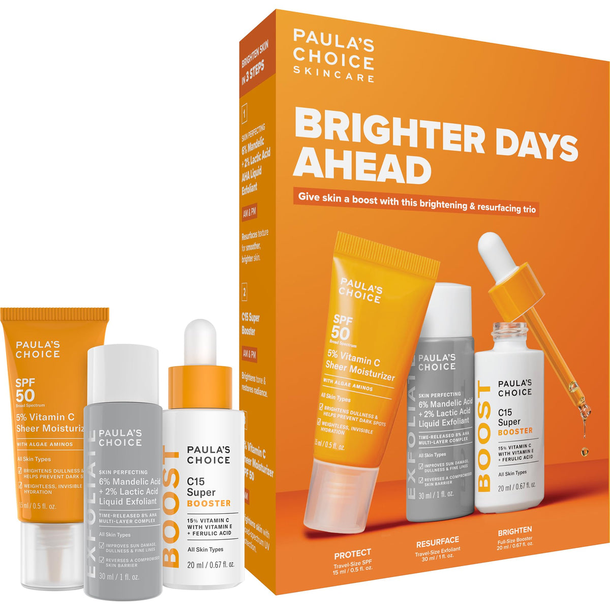 Paula's Choice Brighter Days C5 SPF 50 travel size for daily sun protection and brightness