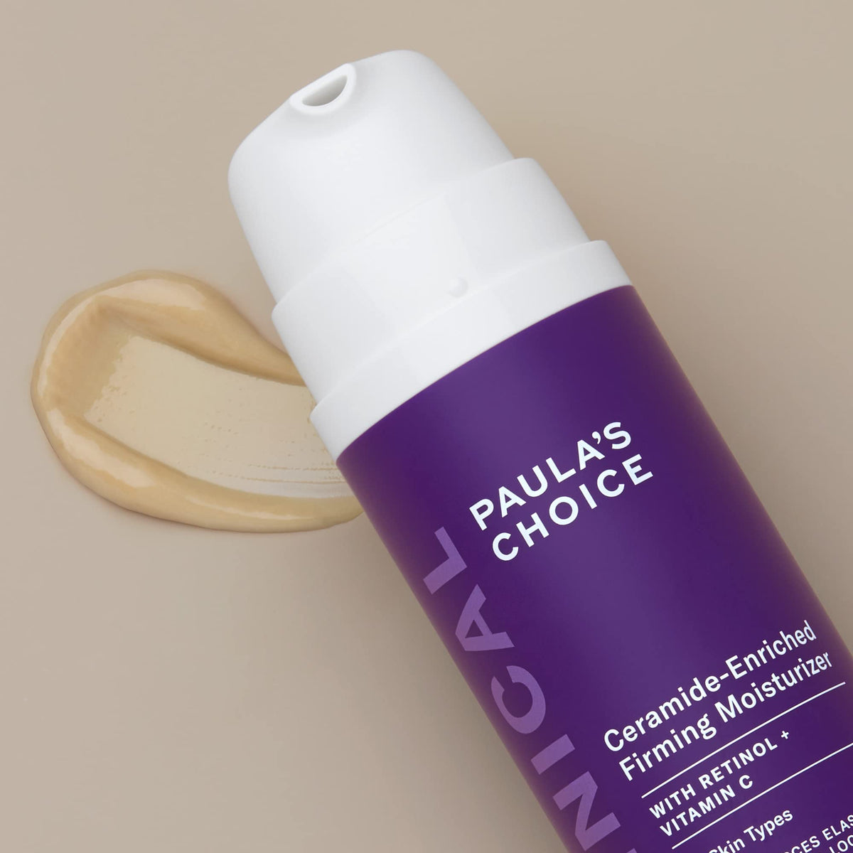 Paula's Choice Ceramide-Enriched Firming Moisturizer spread on hand shows smooth application