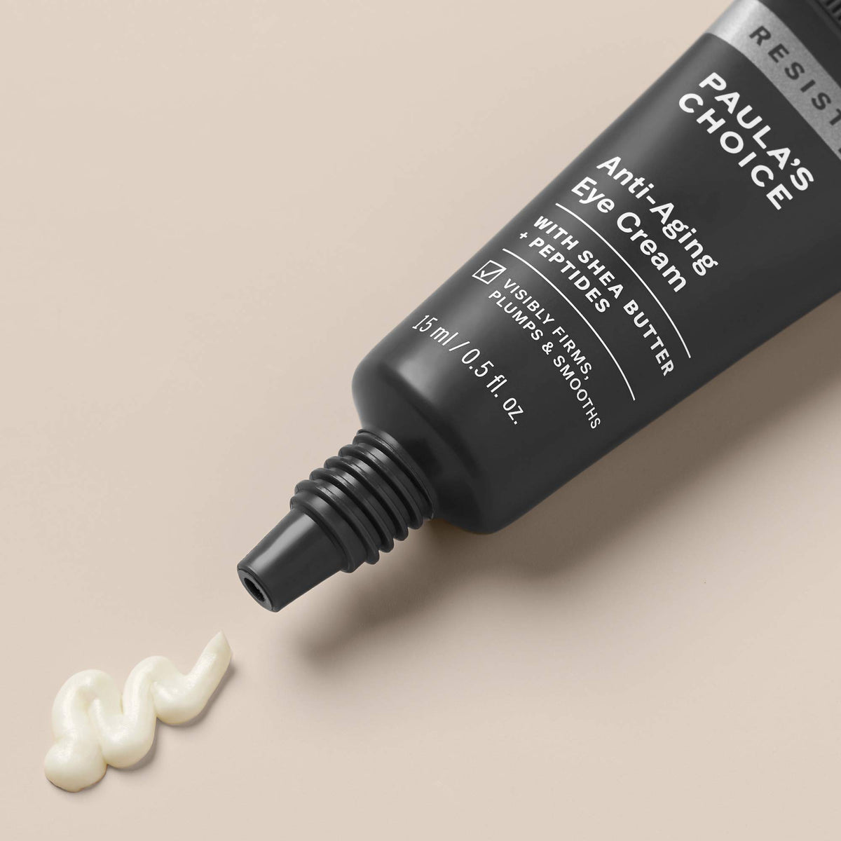Paula's Choice RESIST eye cream texture close-up highlighting balm-like consistency for smooth application.