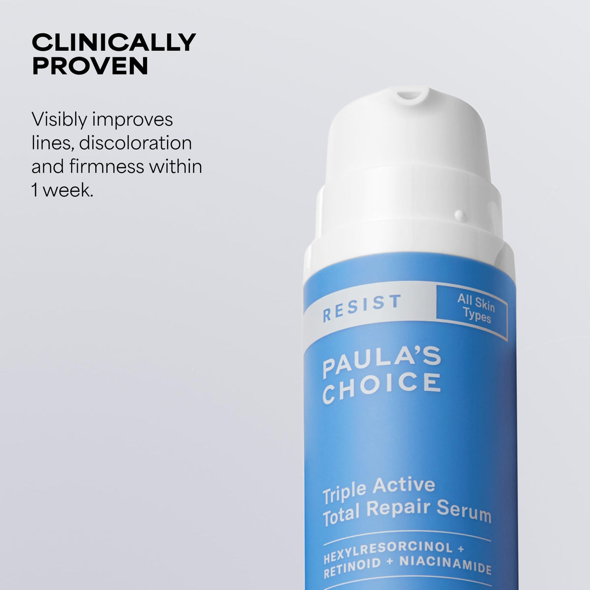 Paula's Choice RESIST serum application shows smooth texture ideal for nightly use.