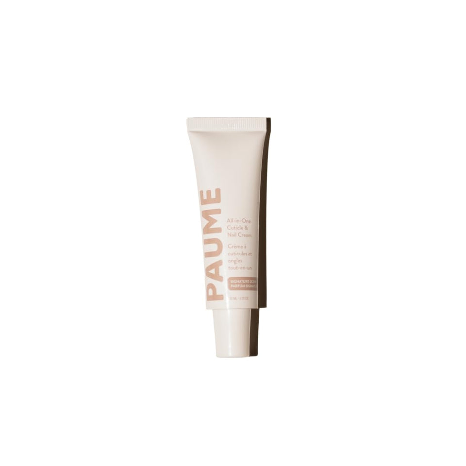 PAUME all-in-one cuticle and nail cream tube protects nails and nourishes cuticles for daily care.