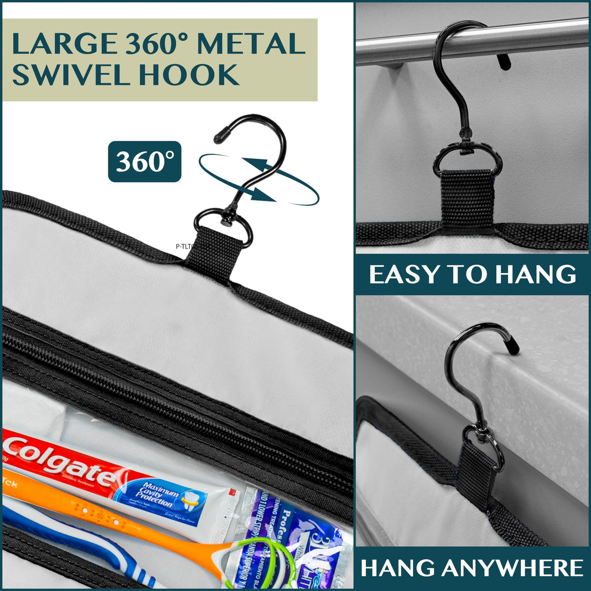 PAVILIA roll-up waterproof pockets guard wet items during transit.