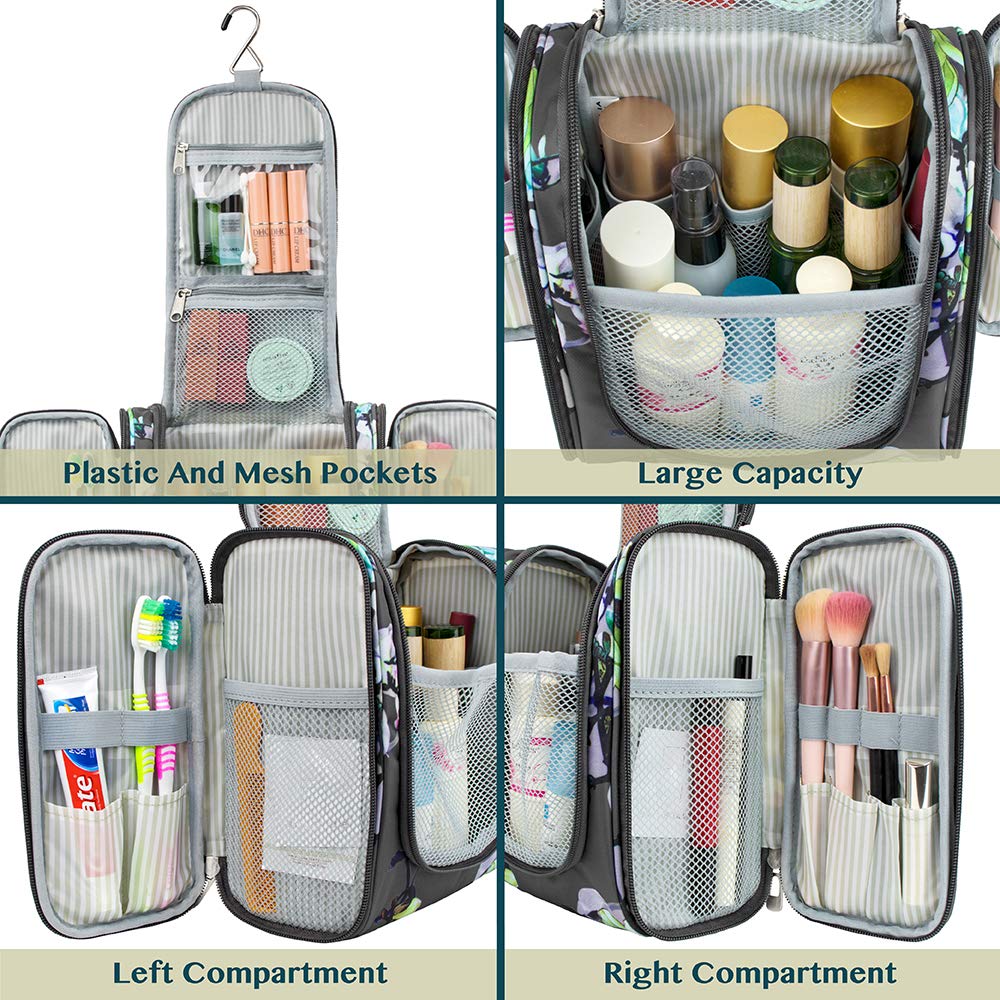 PAVILIA Toiletry Bag durable water resistant fabric for travel