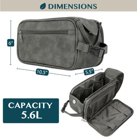 PAVILIA toiletry bag inside main compartment showing spacious storage for essentials.