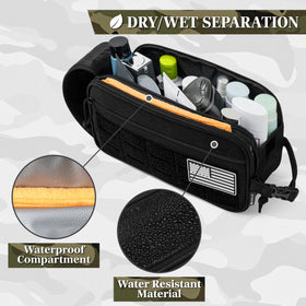 PAVILIA bag main compartment opened showing large storage space for toiletries.