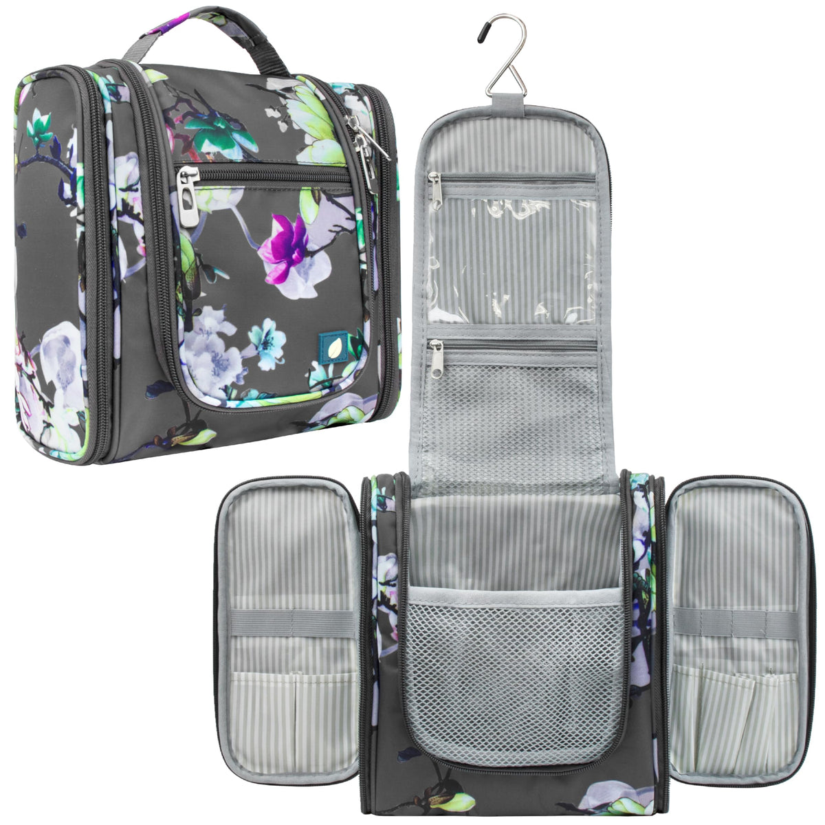 PAVILIA Toiletry Bag main compartment for organized bottles