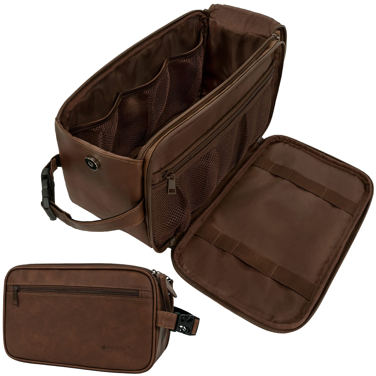 PAVILIA toiletry bag with large opening for easy access on the go