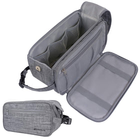 PAVILIA toiletry bag for men main compartment holds grooming essentials while traveling