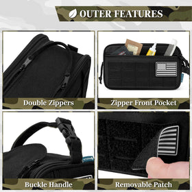 PAVILIA bag water-resistant fabric exterior protecting contents during travel.