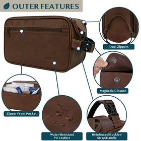 PAVILIA water-resistant PU leather bag protecting items during travel