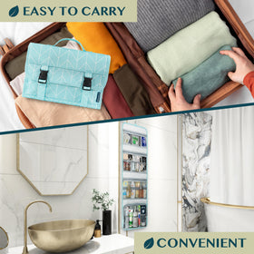 PAVILIA waterproof compartment safely stores wet items.