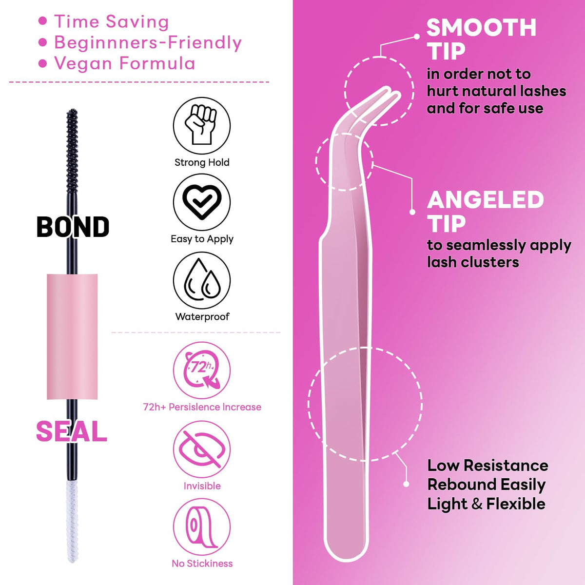 PAVONNE applicator brush aids smooth product distribution.