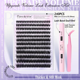 Pawotence 80D mink lash clusters 10-20mm for natural, fuller lashes