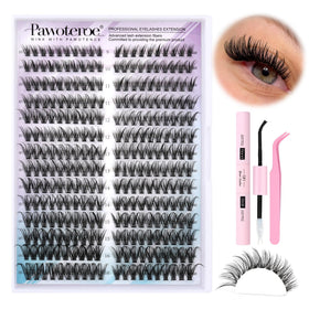 Pawotence cat eye lash clusters kit for a natural, fuller look at home
