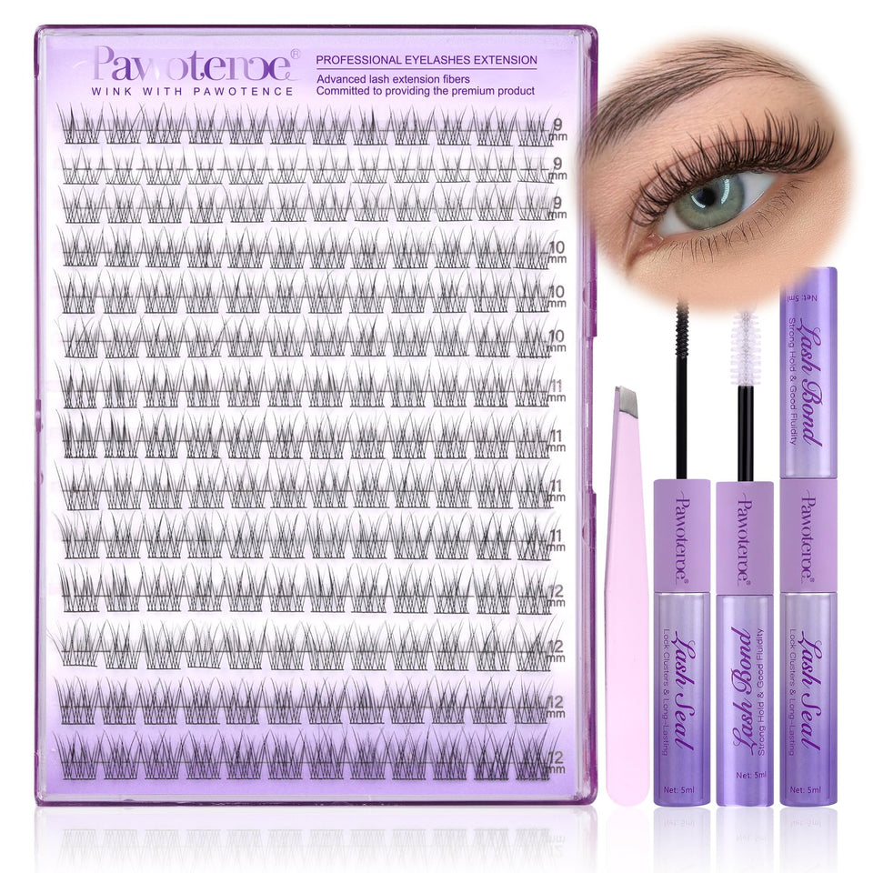 Pawotence Lash Extension Kit box with 168pcs for at-home use