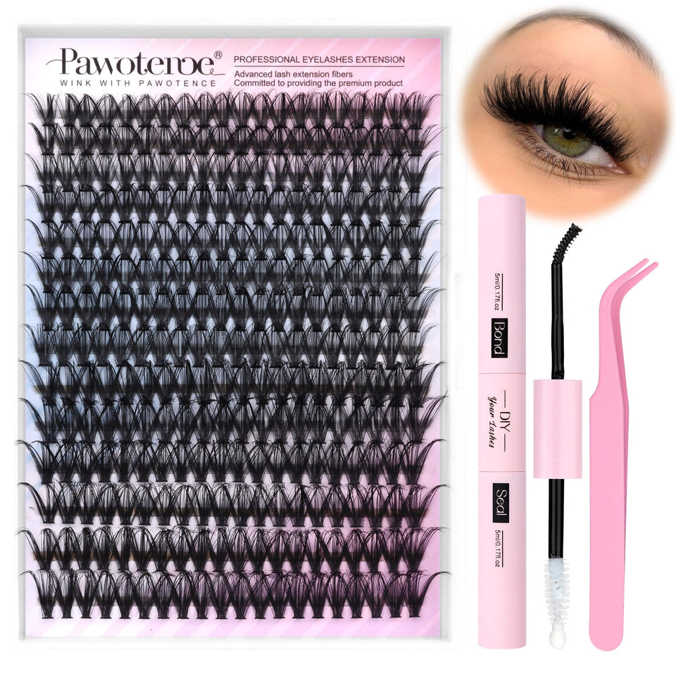 Pawotence Lash Extension Kit contents shown for at-home lash DIY.