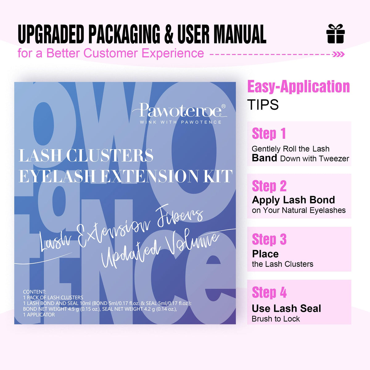 Pawotence professional-grade eyelash kit for salon-like results at home