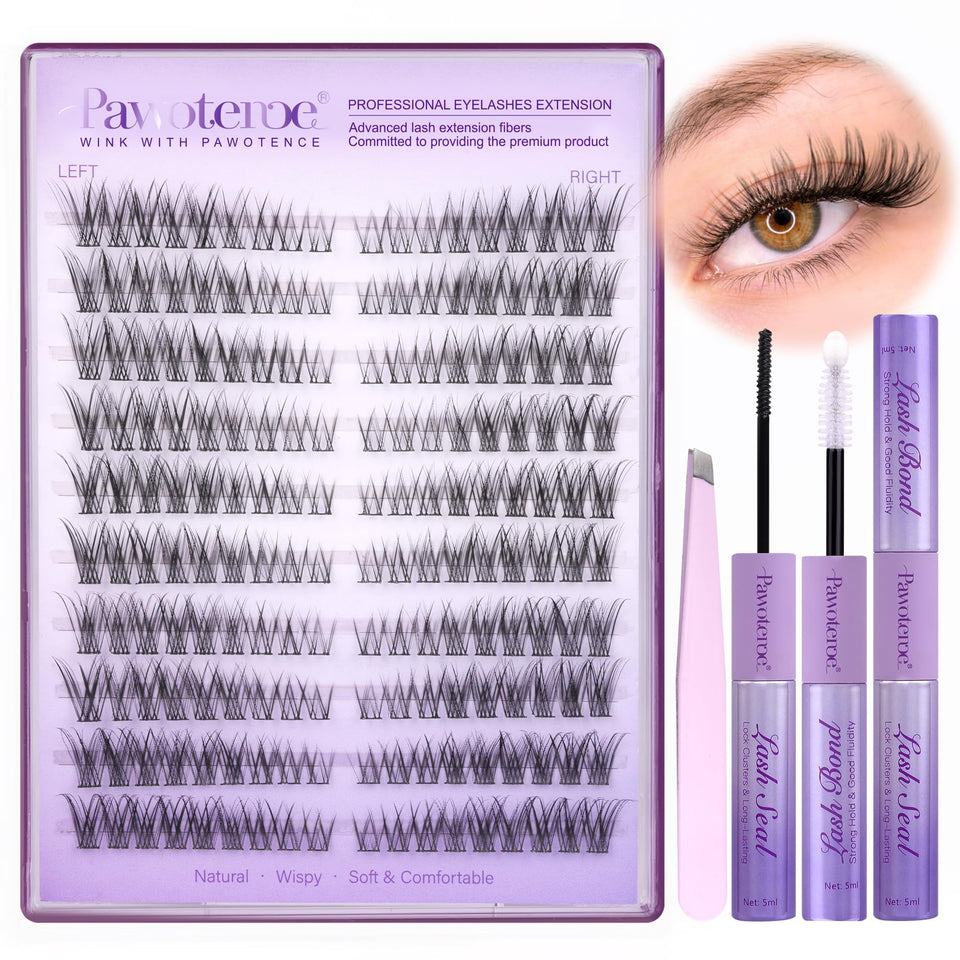Pawotence Wispy Lash Clusters for a natural Cat Eye look.
