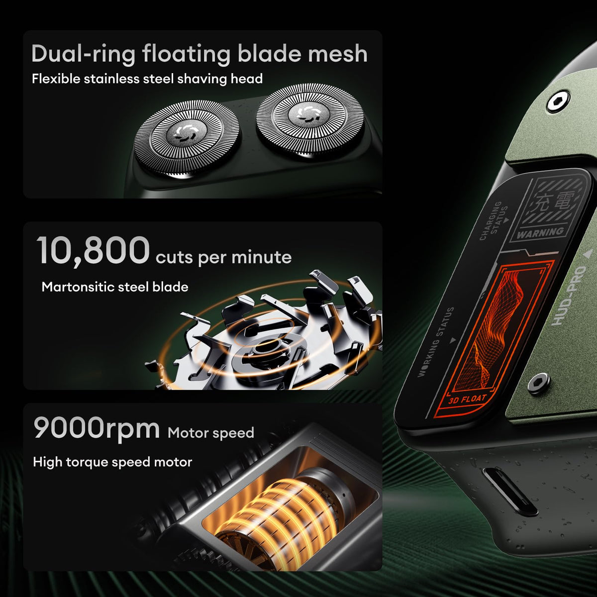 PAXA mini shaver with ergonomic grip helps secure control during shaving.