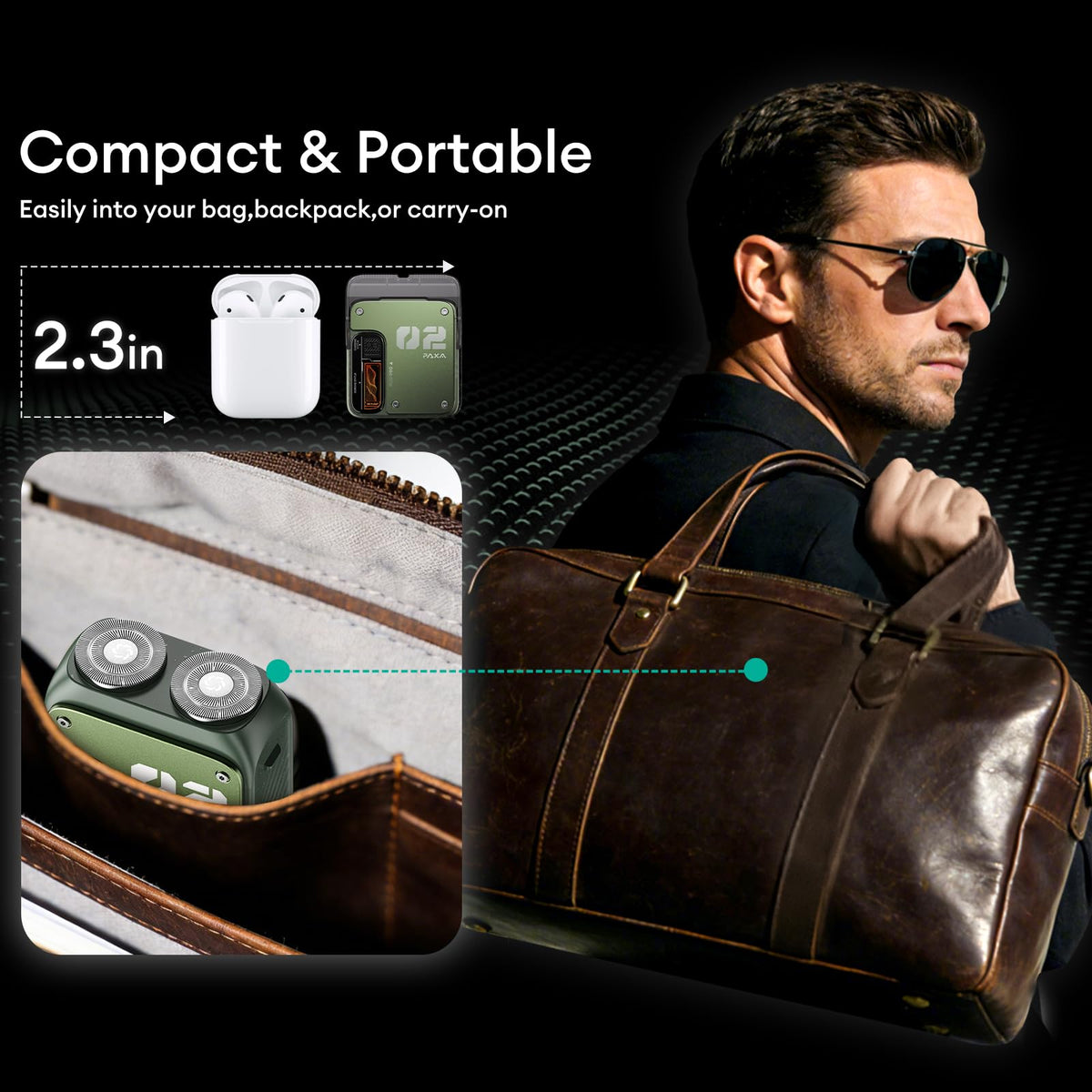 PAXA smart battery indicator shows power level at a glance.