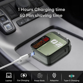 PAXA protective travel case keeps the shaver safe on trips.