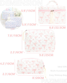 PAZIMIIK mesh-pocket interior keeps brushes and small items tidy.