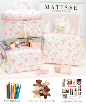 PAZIMIIK bow-pink detail adds style while traveling.