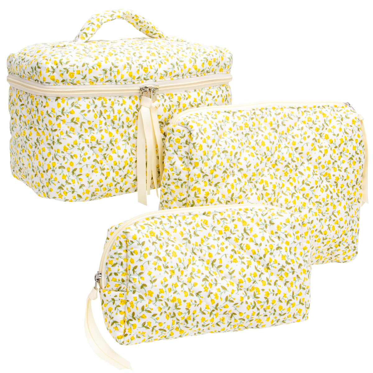 PAZIMIIK makeup bag with quilted exterior, ideal for stylish travel organization.