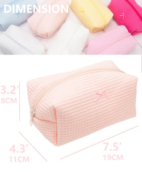 PAZIMIIK soft waffle fabric detail on makeup bag for everyday use.