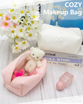 PAZIMIIK waffle-check finish bag, stylish two-piece set for gifting.