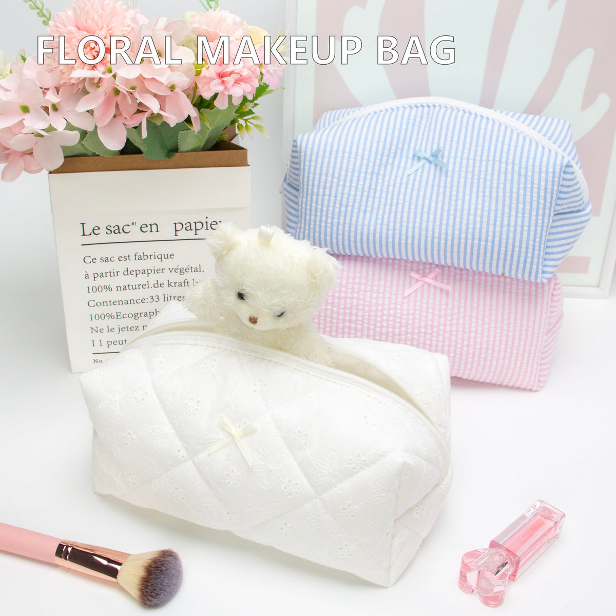 PAZIMIIK Cozy Makeup Bag lightweight and travel-friendly for daily carry.