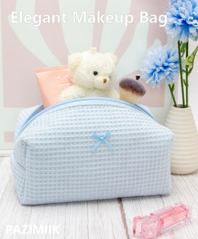 PAZIMIIK lightweight blue cosmetic bag, travel-friendly everyday companion