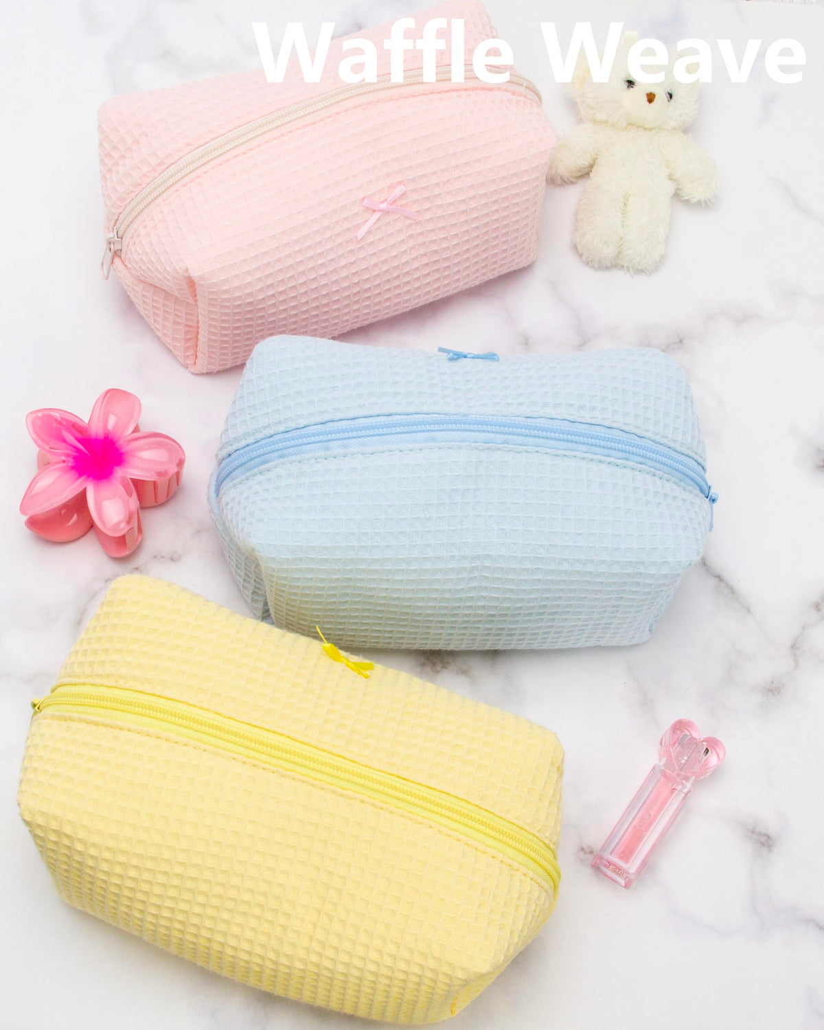 PAZIMIIK makeup brush organizer in blue with multiple pockets