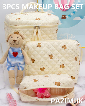 PAZIMIIK middle-size makeup bag with mesh pocket for brushes and small items.