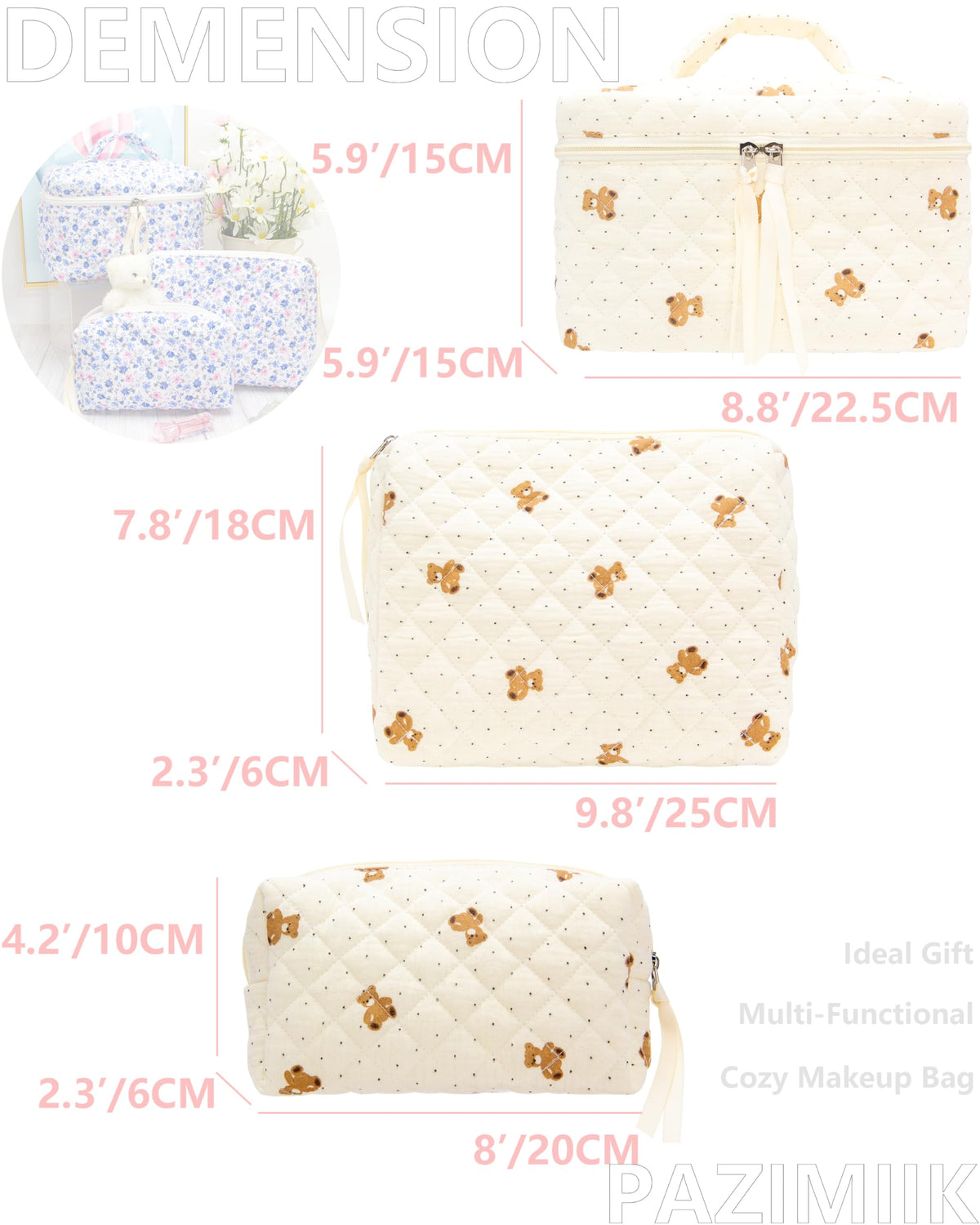 PAZIMIIK small makeup bag offers compact storage for daily touch-ups.