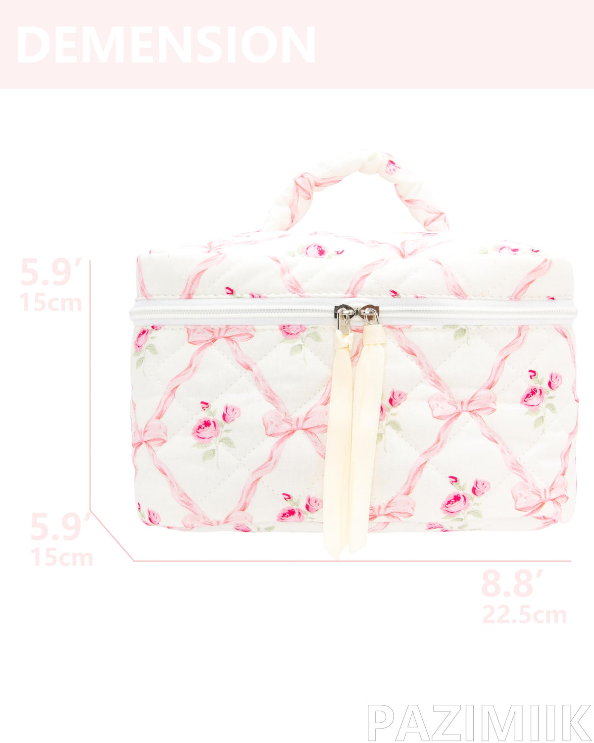 PAZIMIIK quilted makeup bag soft texture adds luxury to daily routine